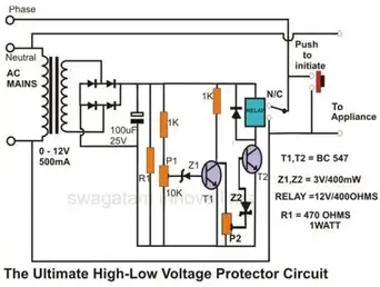How To Build Simple Mains Voltage Protection Circuits Low Voltage Indicator Circuit High Voltage Detector Circuit Over Voltage Protection Circuit Bright Hub Engineering