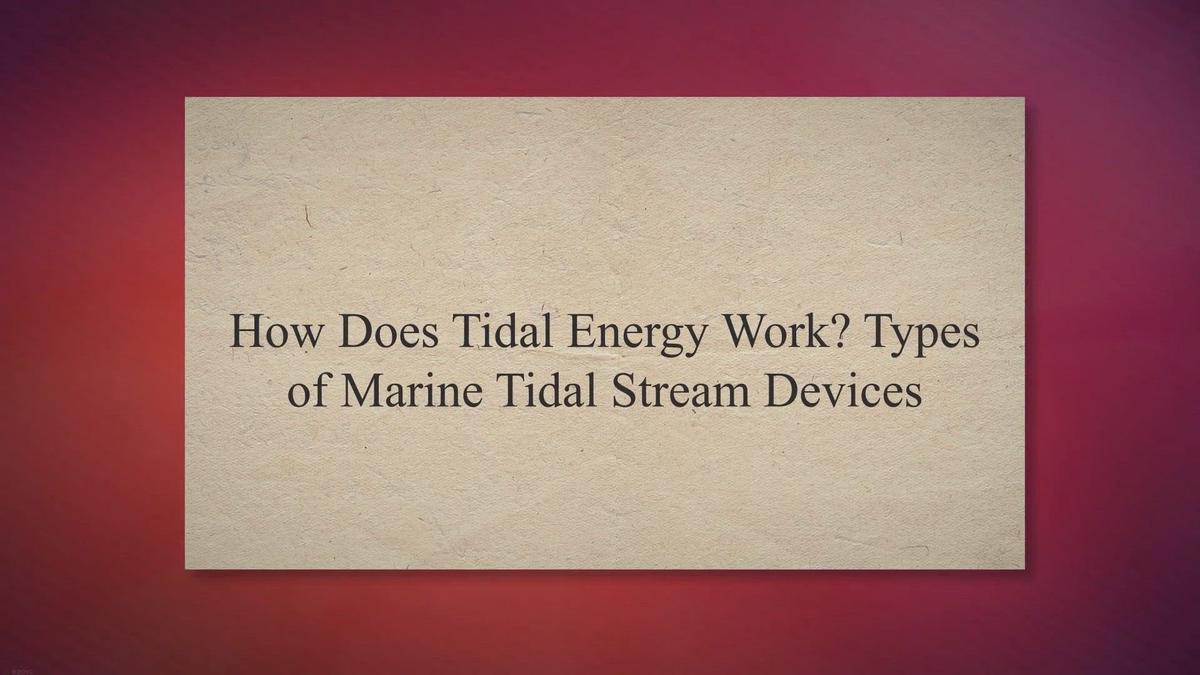How Does Tidal Energy Work? Types of Marine Tidal Stream Devices
