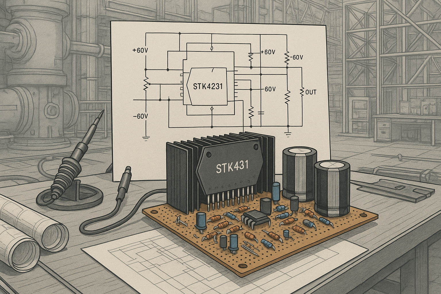 100 + 100 Watt Car Stereo Amplifier Circuit Diagram Using IC STK4231 - Construction Explained